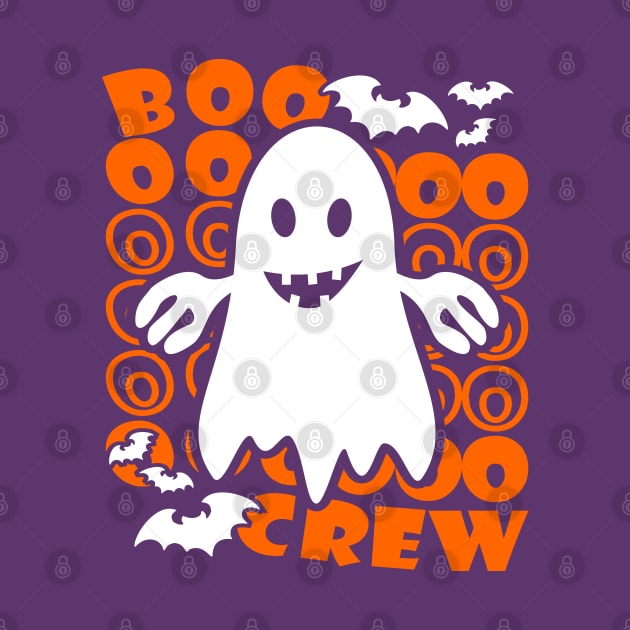 Boo Crew Halloween Ghost Text Orange by JaussZ