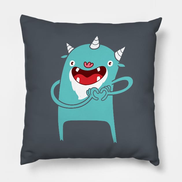 Monster Loves You Pillow by ivejustquitsmoking