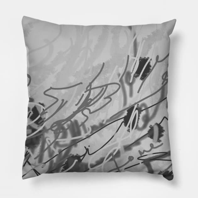 Grey Abstract Art Pillow by jen28