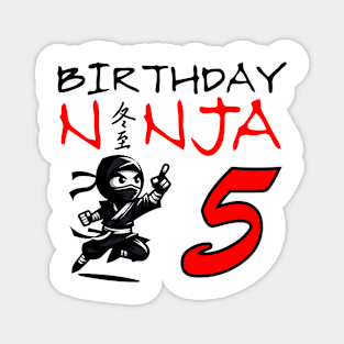 Ninja 5th Birthday Party Stealth Warrior Magnet