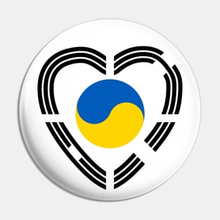 Korean Ukrainian Multinational Patriot Flag Series (Heart) Pin