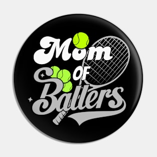 Mom Of Ballers"Funny Tennis" tennis racket and ball"Game" Mothers Day Pin