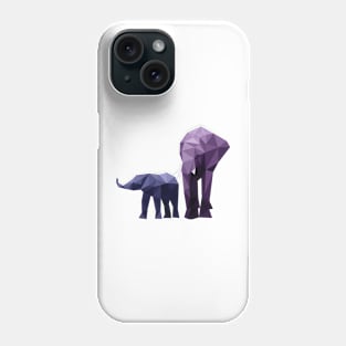 Low Poly Elephants Phone Case