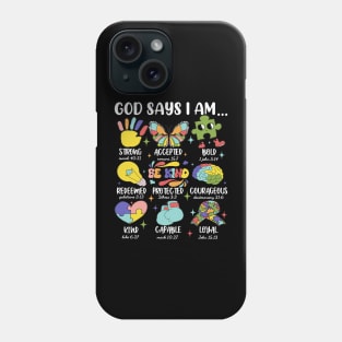 God Says I Am Strong Accepted Bold Autism Awareness Phone Case