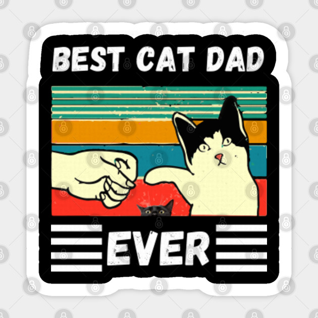 Vintage Cats T Shirt Best Cat Dad Ever Vintage Retro Sticker