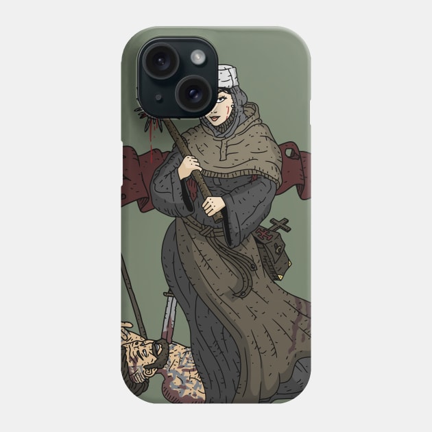 powerful women, dark medieval nun. Phone Case by JJadx