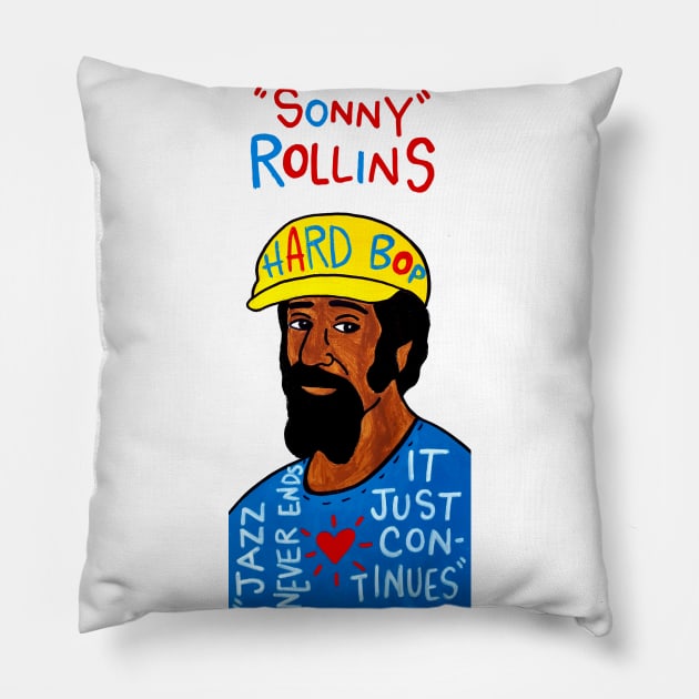 Sonny Rollins Pillow by krusefolkart