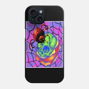 Spider skull and Rose Phone Case