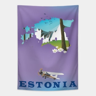 Estonia Travel map poster Tapestry