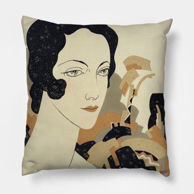 Woman's head (1931) Pillow by WAITE-SMITH VINTAGE ART