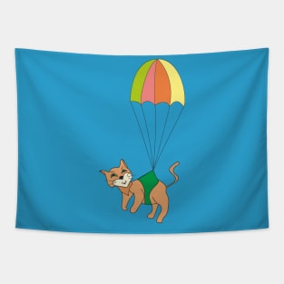 Cat on a parachute Tapestry