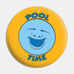 Pool Time Happy Blue Moon Face Pin