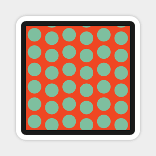 Coral Blue Polka Dot Offset Repeat Pattern Magnet