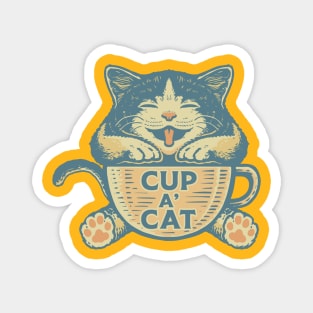 Cup a Cat and coffee Magnet