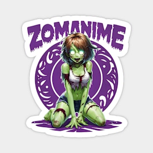 Zombie Anime girl, ZOMANIME cute monster kawaii anime tee Magnet