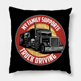 Funny Trucker Truck Driver Big Rig Semi 18 Wheeler Trucking Pillow