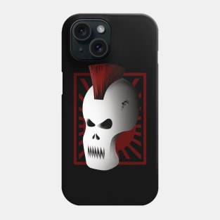 Punk Skull with Red Mohawk | Metal Skull Mask Phone Case