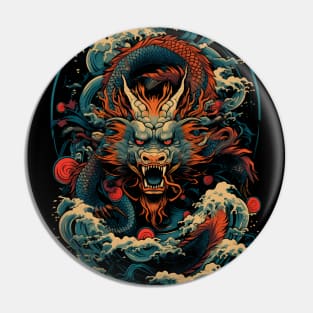 Japanese Dragon Art Pin