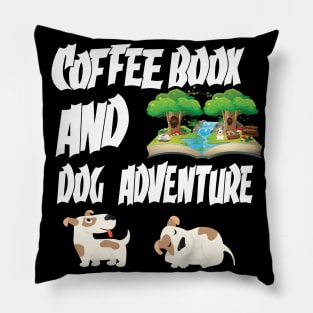 Coffee book and Dog Adventure Pillow