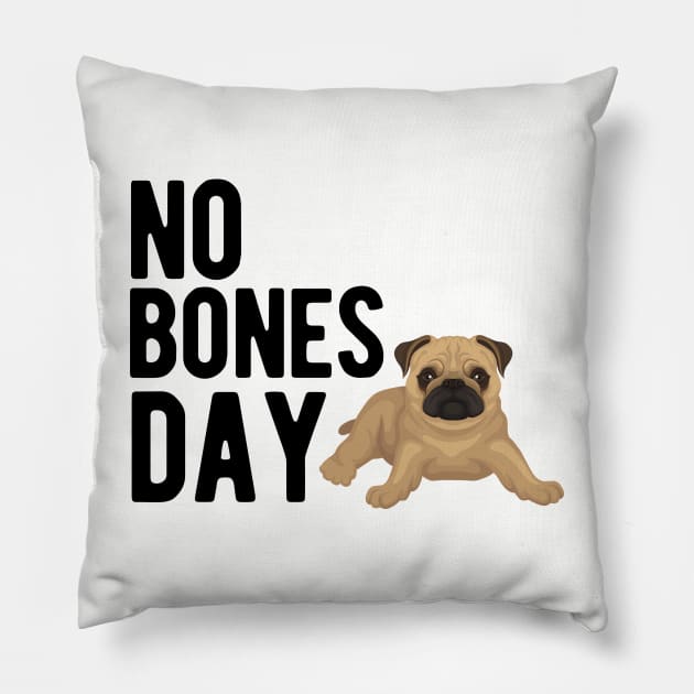 No Bones Day Pillow by blueduckstuff