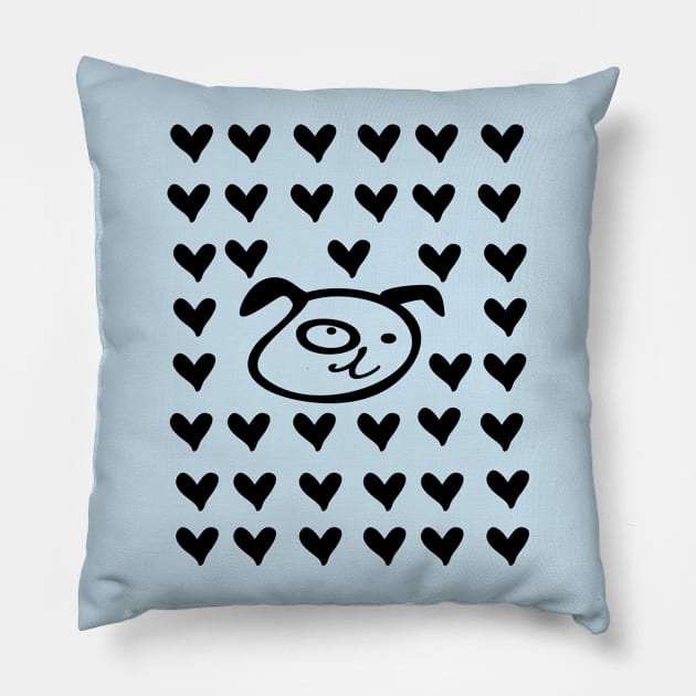 LOVE LOVE DOG Pillow by CindyS