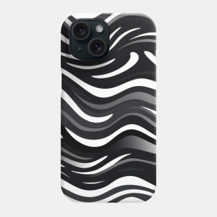 Monochrome Waves: Modern Abstract Ebb and Flow Phone Case