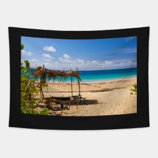 Sandy Beach of Tropical Island Tapestry