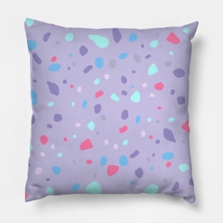 Sea Summer Pink Teal Modern Terrazzo Pattern Pillow