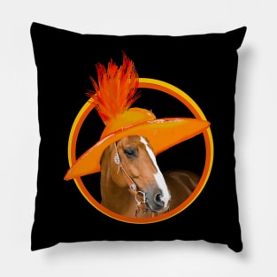 Kentucky Derby Horse With Hat Pillow