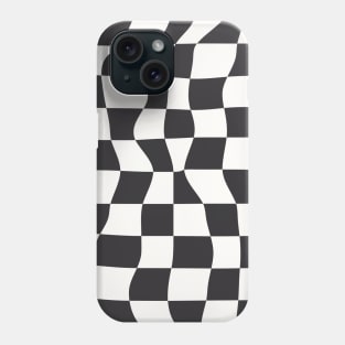 y2k Chechered Board Pattern  Black and White Phone Case