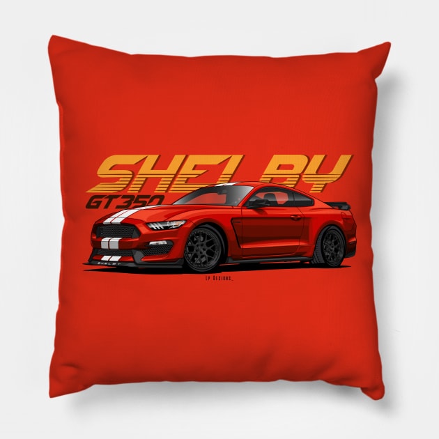 Mustang Shelby Gt350 Pillow by LpDesigns_