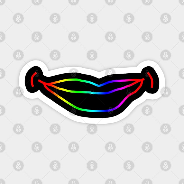 Rainbow Minimal Mouth Magnet by ellenhenryart