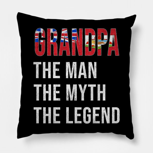 Grand Father Bermudian Grandpa The Man The Myth The Legend - Gift for Bermudian Dad With Roots From  Bermuda Pillow by Country Flags