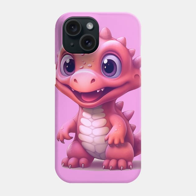 Cute Baby Dino Phone Case by DavidLoblaw