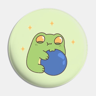 Frog Eating Blueberry Pin