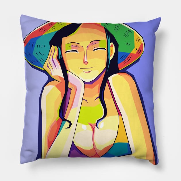 Nico Robin Wpap Pop Art Pillow by SiksisArt