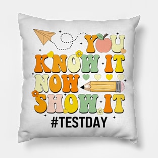 Groovy You Know It Now Show It Testing Day  Kids Funny Pillow