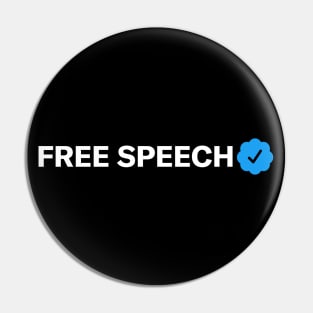 Free Speech Funny Sarcastic Parody Blue Check Badge Verification Gift Pin