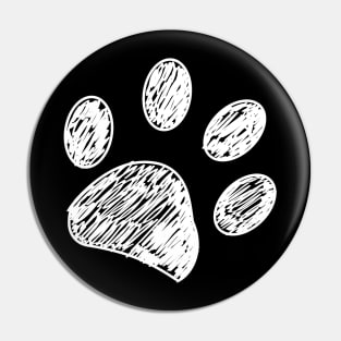 Doodle white paw print Pin