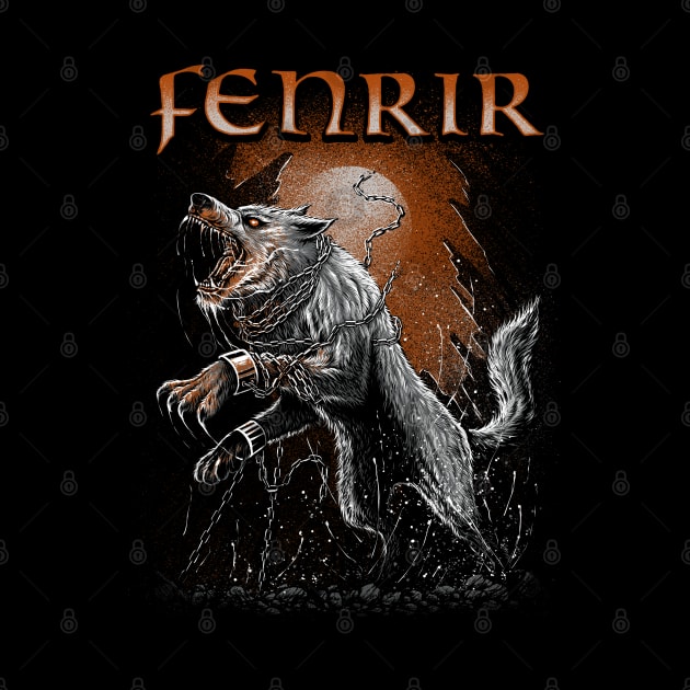 Fenrir Viking Wolf Scandinavian Norse Pagan Mythology by Blue Pagan