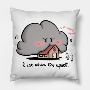 Raincloud Moods 04 I eat when I'm upset. Pillow