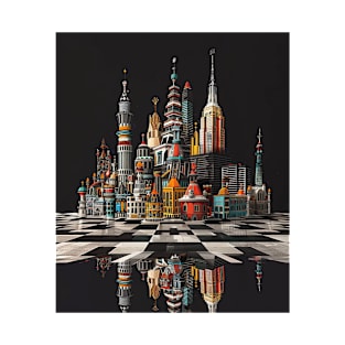 Cityscape Gambit: Skyline Chess Match Tee gift T-Shirt