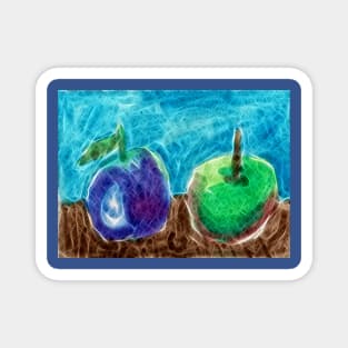 Plum and Apple Magnet