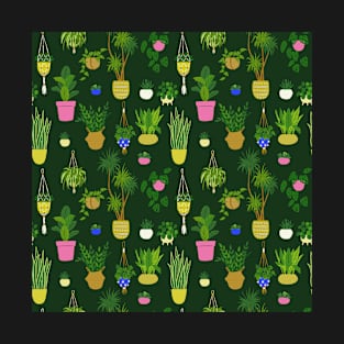 Pattern with potted houseplants T-Shirt