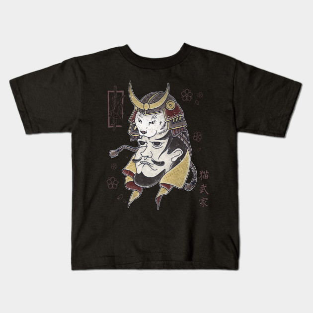 Traditional Japanese Tattoo Cat On Samurai Tattoo Cat Kids T Shirt Teepublic