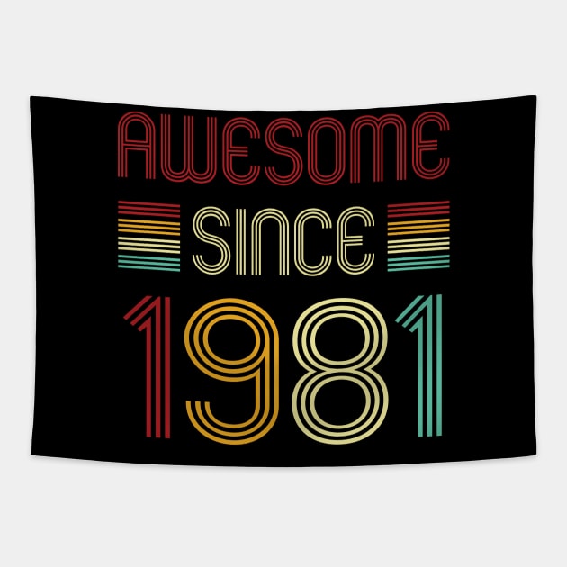 Vintage Awesome Since 1981 Tapestry by Che Tam CHIPS