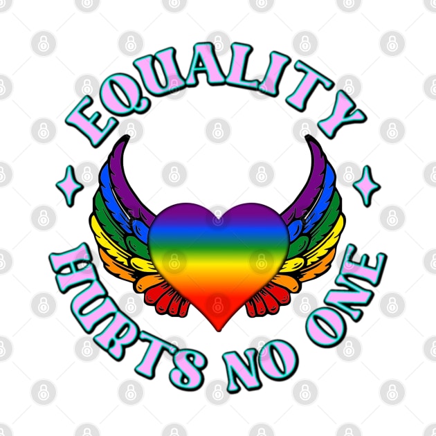 LGBTQ Heart Wings Pink Rainbow Equality by KZK101