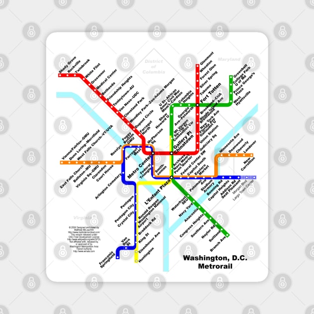 Washington DC Metrorail Map Magnet by jutulen