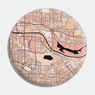 Burnaby Map Pattern in Soft Pink Pastels Pin