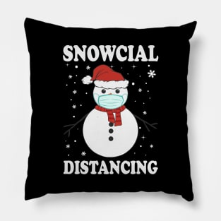 Snowcial Distancing Christmas Funny social distancing Pillow